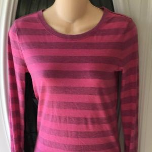 American Eagle Womens Pink Striped Top Sz M Junior